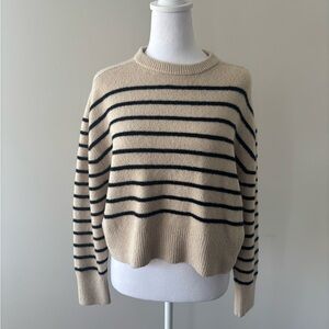 Universal Thread Beige and Black Striped Sweater